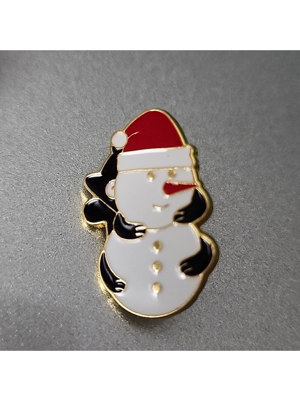 Christmas Kitty Cat Snowman Brooch